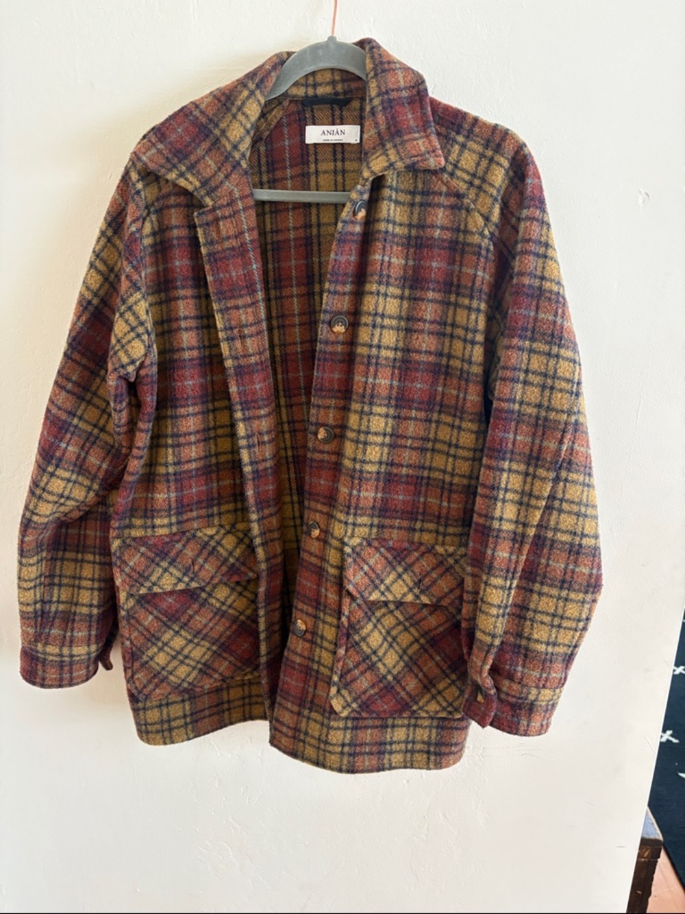 Women’s Anian Plaid Wool-Blend Jacket in Mustard & Burgundy